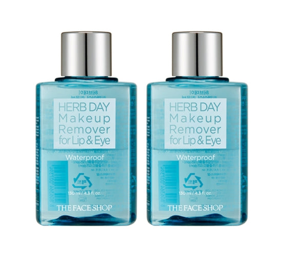 2 x THE FACE SHOP Herb Day Makeup Remover For Lip & Eye Waterproof 130ml from Korea