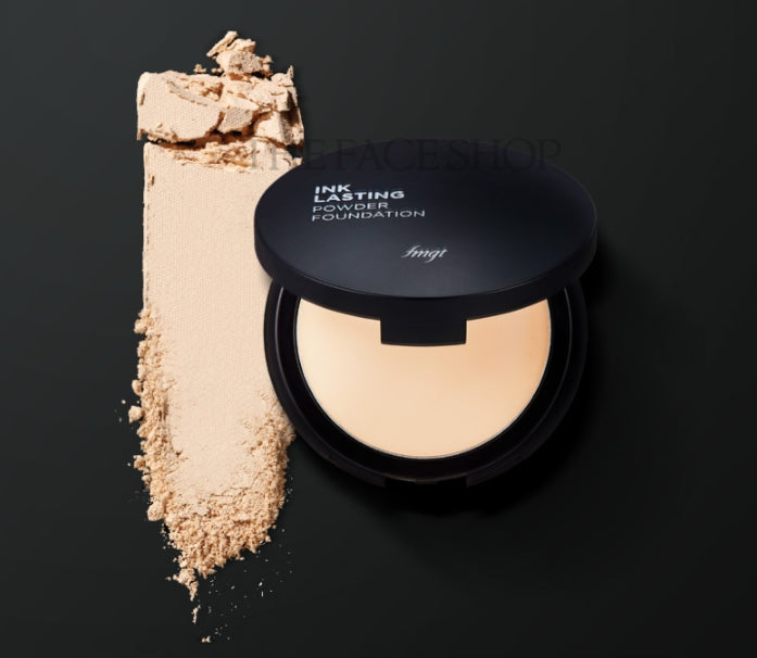 THE FACE SHOP Ink Lasting Powder Foundation V201 Apricot Beige 9g SPF30 PA++ from Korea