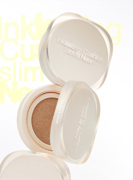 THE FACE SHOP Inklasting Cushion Slim Fit New 12g SPF35 PA++ #V201 Apricot Beige from Korea