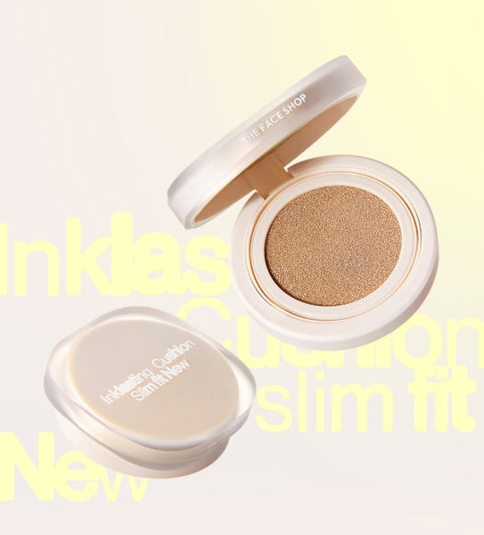 THE FACE SHOP Inklasting Cushion Slim Fit New 12g SPF35 PA++ #V201 Apricot Beige from Korea