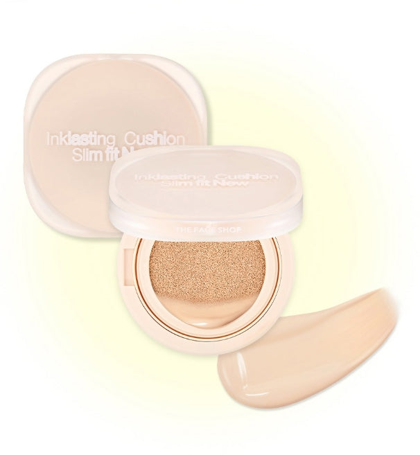 2 x THE FACE SHOP Inklasting Cushion Slim Fit New 12g SPF35 PA++ #V201 Apricot Beige from Korea