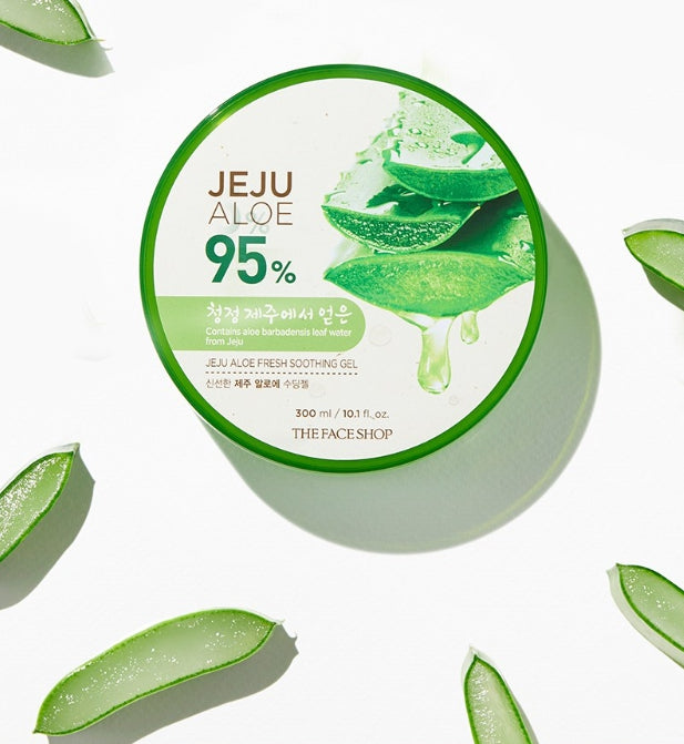 3 x THE FACE SHOP Jeju Aloe Fresh Soothing Gel 300ml (Jar Type) from Korea