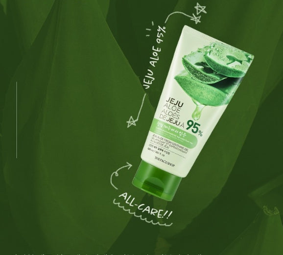 3 x THE FACE SHOP Jeju Aloe Fresh Soothing Gel 300ml (Tube Type) from Korea
