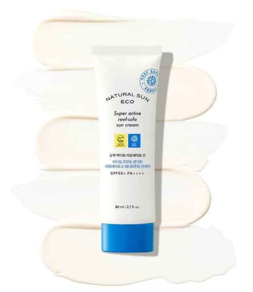2 x THE FACE SHOP Natural Sun Eco Super Active Reef-Safe Sun Cream SPF50+ PA++++ 80ml from Korea