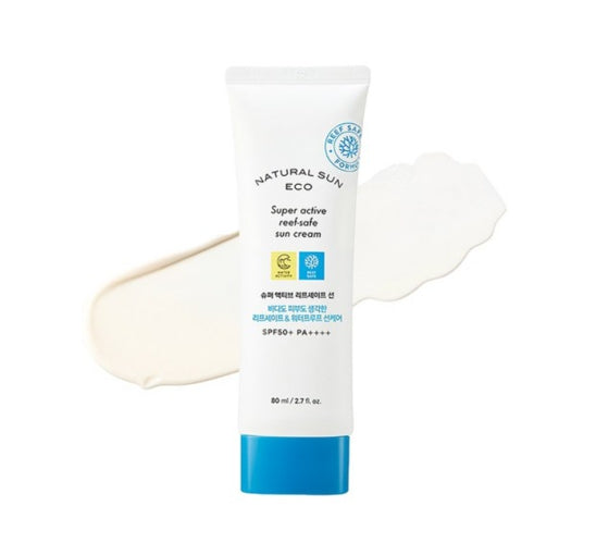 THE FACE SHOP Natural Sun Eco Super Active Reef-Safe Sun Cream SPF50+ PA++++ 80ml from Korea