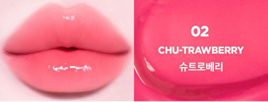 2 x THE FACE SHOP New Bold Glow Melting Lip 2.9g #02 Chu-Trawberry from Korea