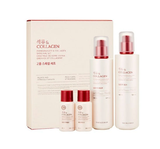 THE FACE SHOP Pomegrante & Collagen Skincare Set (4 items) from Korea