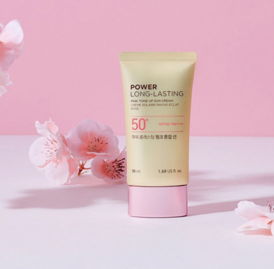 2 x THE FACE SHOP Power Long-Lasting Pink Tone Up Sun Cream 50ml SPF50+ PA+++ from Korea