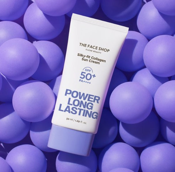THE FACE SHOP Power Long Lasting Silky-fit Collagen Sun Cream SPF50+ PA++++ 50ml from Korea