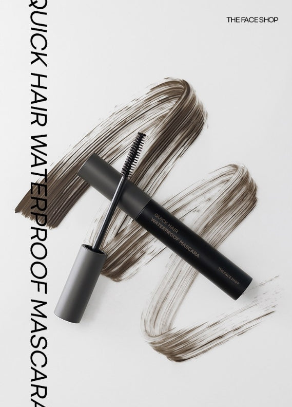 3 x THE FACE SHOP Quick Hair Waterproof Mascara 8g 01 Natural Black from Korea
