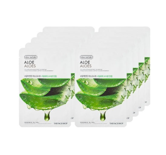 10 x THE FACE SHOP Real Nature Aloe Face Mask from Korea