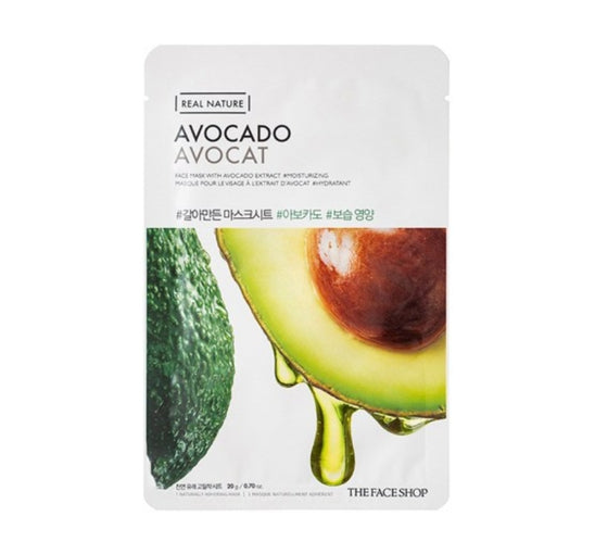 10 x THE FACE SHOP Real Nature Avocado Face Mask 20g from Korea