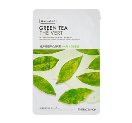 20 x THE FACE SHOP Real Nature Green Tea Face Mask 20g from Korea