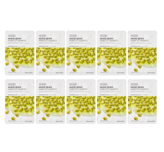 10 x THE FACE SHOP Real Nature Haricot Mungo Face Mask 20g from Korea