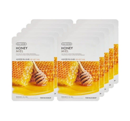 10 x THE FACE SHOP Real Nature Honey Face Mask 20g from Korea