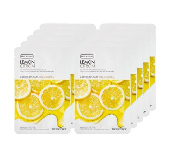 10 x THE FACE SHOP Real Nature Lemon Face Mask 20g from Korea