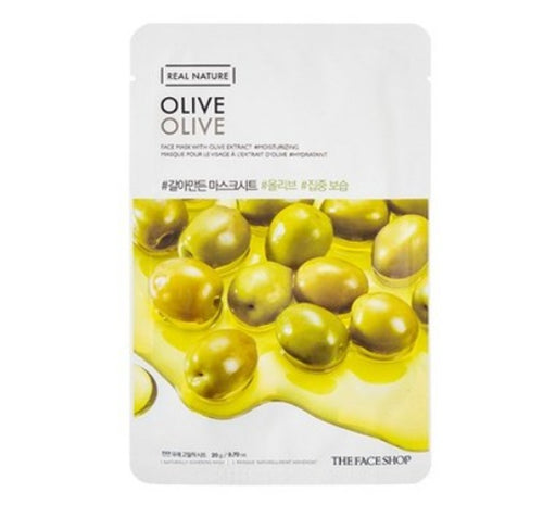 10 x THE FACE SHOP Real Nature Olive Face Mask 20g – Intensive Moisturising Sheet from Korea