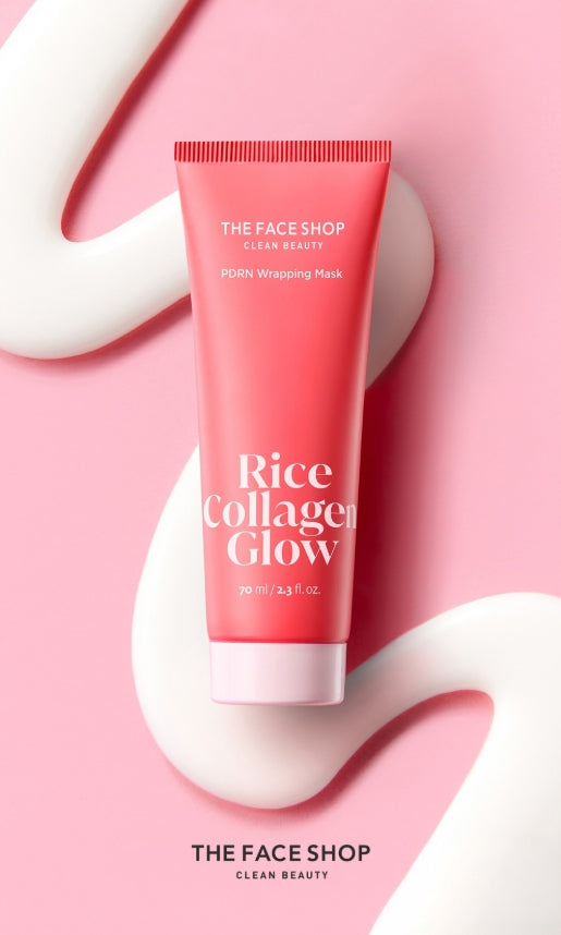 2 x THE FACE SHOP Rice Collagen Glow PDRN Wrapping Mask 70ml from Korea