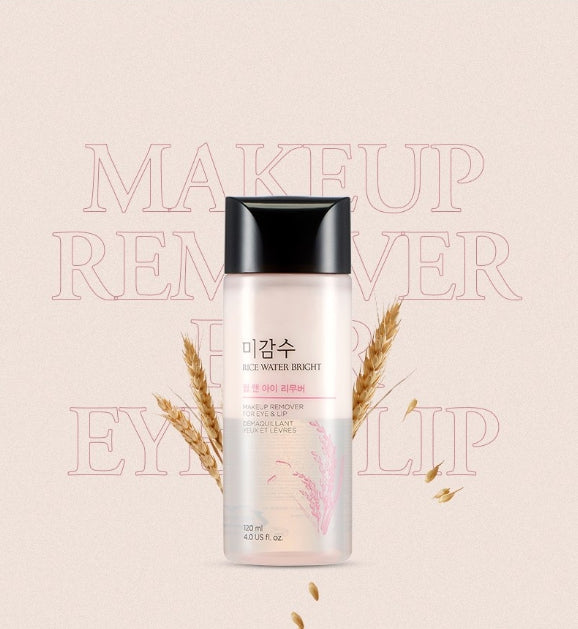 2 x THE FACE SHOP Rice Water Bright Lip & Eye Makeup Remover 120ml from Korea