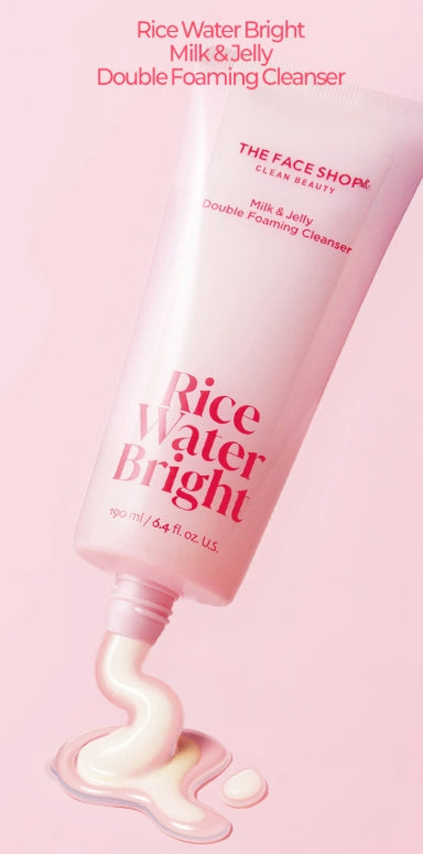 2 x THE FACE SHOP Rice Water Bright Milk & Jelly Double Foaming Cleanser 190ml from Korea