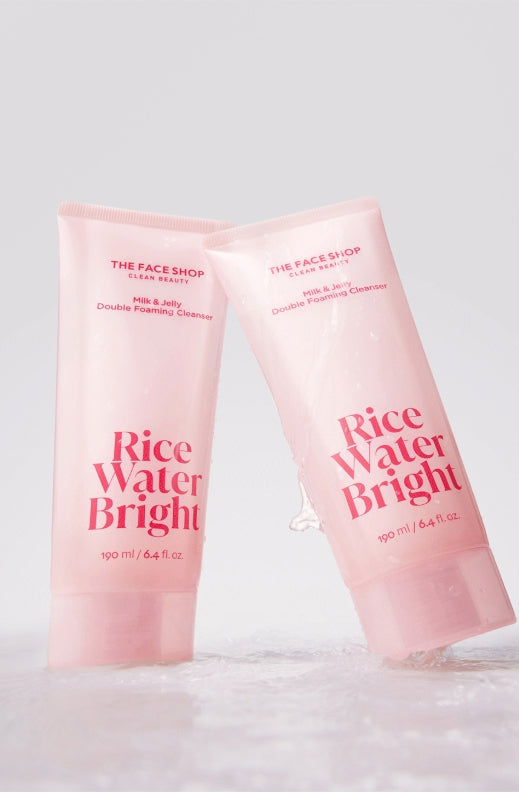 THE FACE SHOP Rice Water Bright Milk & Jelly Double Foaming Cleanser 190ml from Korea