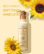 2 x THE FACE SHOP Rich Hand V Soft Touch Hand Lotion 200ml – Vitamin E & Sunflower Oil Formula from Korea