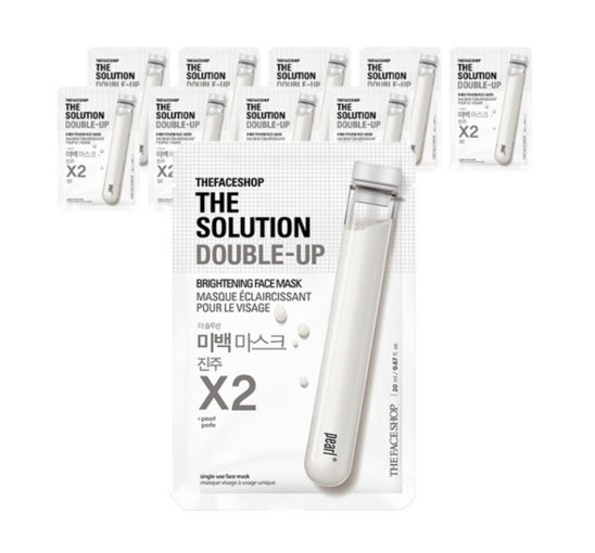 10 x THE FACE SHOP The Solution Double-Up Brightening Face Mask 20ml from Korea