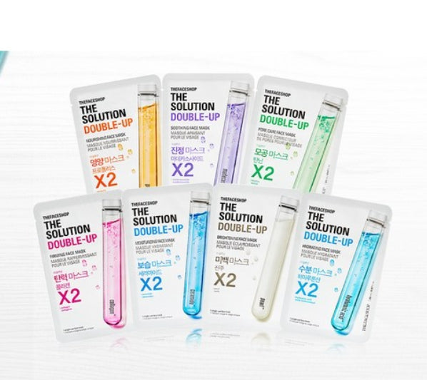 20 x THE FACE SHOP The Solution Double-Up Brightening Face Mask 20ml from Korea