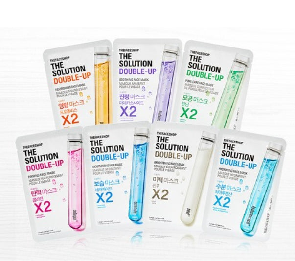 20 x THE FACE SHOP The Solution Double-Up Firming Face Mask 22ml from Korea