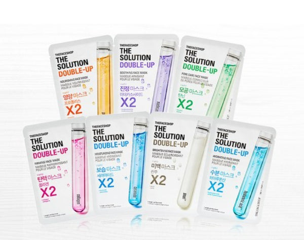 10 x THE FACE SHOP The Solution Double-Up Hydrating Face Mask 20ml - Hyaluronic Water Sheet from Korea