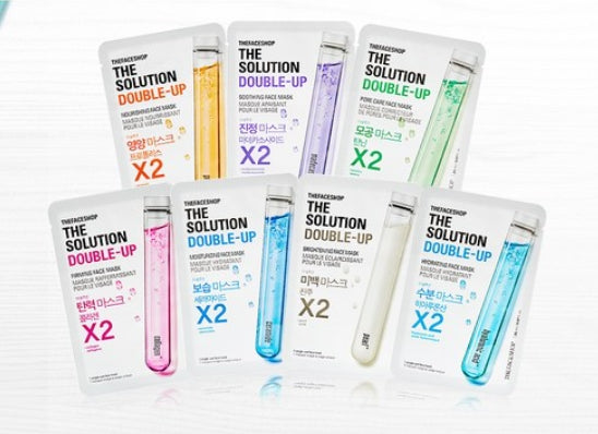 10 x THE FACE SHOP The Solution Double-Up Moisturizing Face Mask 22ml from Korea