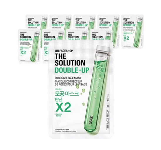 10 x THE FACE SHOP The Solution Double-Up Pore Care Face Mask 20ml from Korea