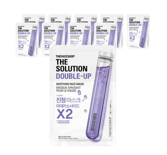 10 x THE FACE SHOP The Solution Double-Up Soothing Face Mask 20ml from Korea