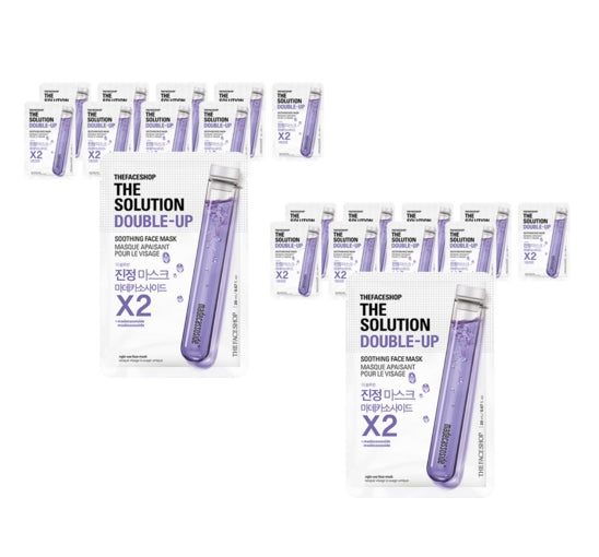 20 x THE FACE SHOP The Solution Double-Up Soothing Face Mask 20ml from Korea