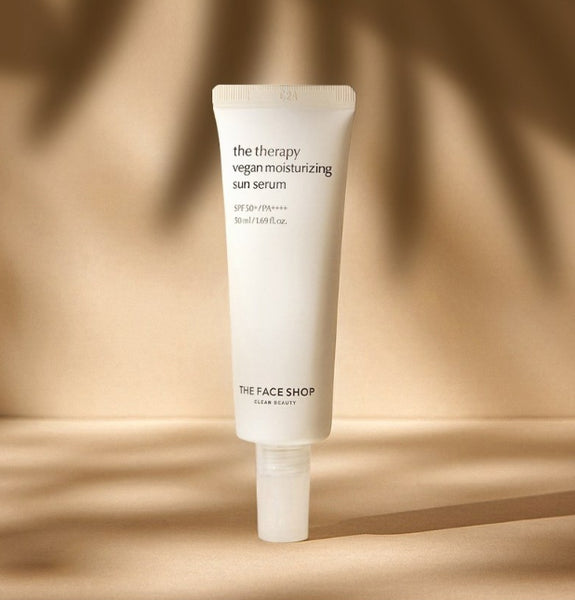 THE FACE SHOP The Therapy Vegan Moisturizing Sun Serum SPF50+ PA++++ 50ml from Korea