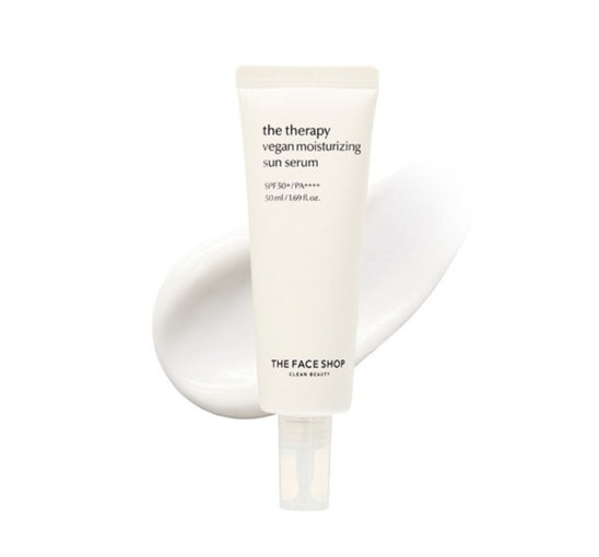 THE FACE SHOP The Therapy Vegan Moisturizing Sun Serum SPF50+ PA++++ 50ml from Korea