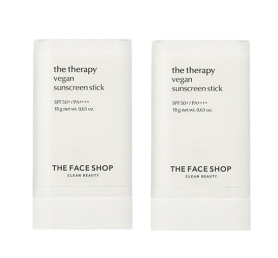 2 x THE FACE SHOP The Therapy Vegan Sunscreen Stick SPF50+ PA++++ 18g from Korea