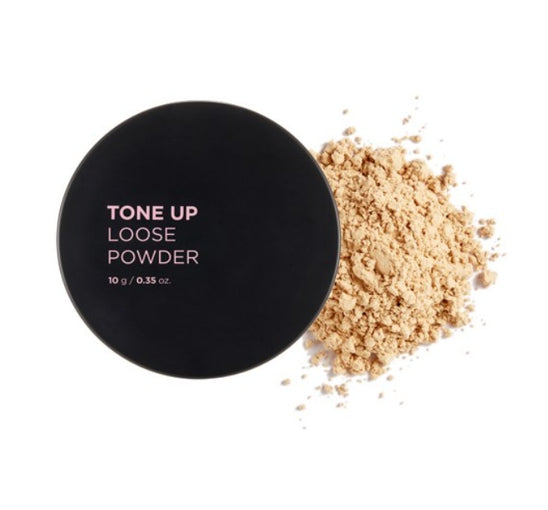 2 x THE FACE SHOP Tone Up Loose Powder 10g (V201 Apricot Beige) – Brightening Mineral Finish from Korea