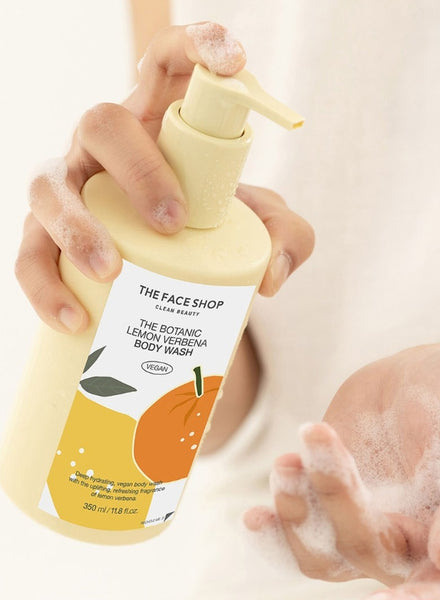 2 x THE FACE SHOP Vigan The Botanic Lemon Verbena Body Wash 350ml – Refreshing Citrus Vegan Wash from Korea
