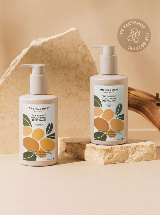 2 x THE FACE SHOP Vigan The Botanic Woody Musk Body Wash 350ml  from Korea