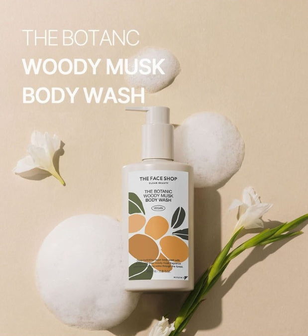 2 x THE FACE SHOP Vigan The Botanic Woody Musk Body Wash 350ml  from Korea