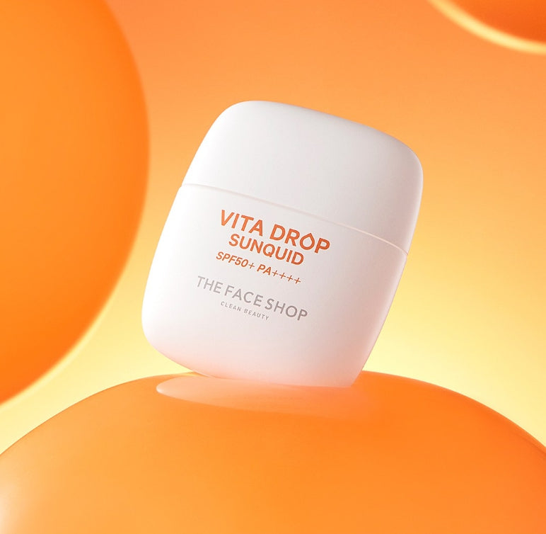 2 x THE FACE SHOP Vita Drop Sunquid SPF50+ PA++++ 50ml - Lightweight Vitamin Sunscreen from Korea