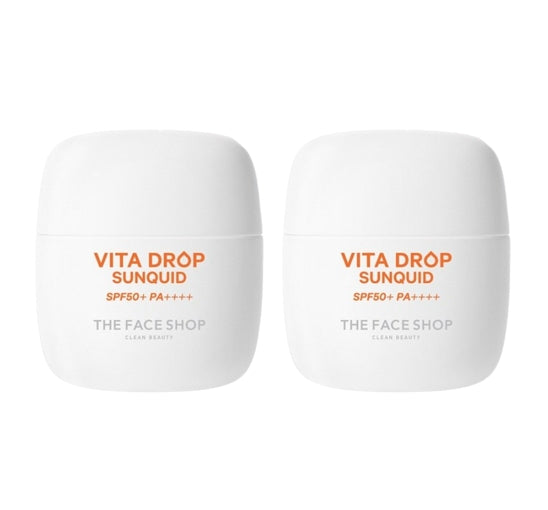 2 x THE FACE SHOP Vita Drop Sunquid SPF50+ PA++++ 50ml - Lightweight Vitamin Sunscreen from Korea