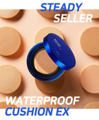 2 x THE FACE SHOP Water Proof Cushion EX 15g SPF50+ PA++++ (V201 Apricot Beige) – Long‑Wear Cushion Foundation from Korea