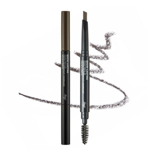 3 x THE FACE SHOP fmgt Brow Lasting Proof Pencil EX 0.2g (04 Gray Brown) – Long‑Wear Waterproof Brow Definer from Korea