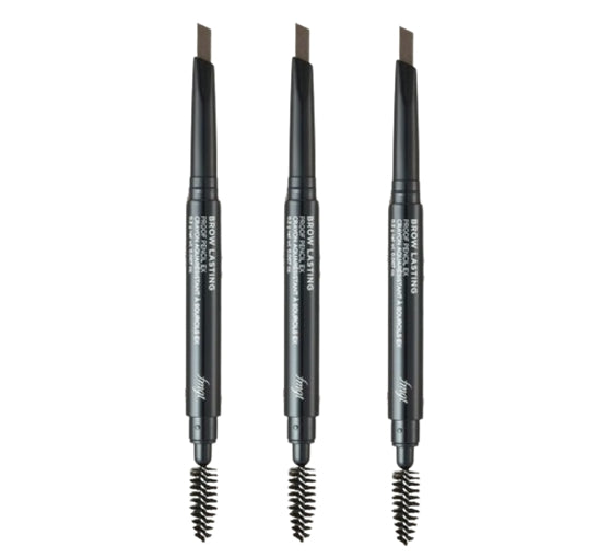 3 x THE FACE SHOP fmgt Brow Lasting Proof Pencil EX 0.2g (04 Gray Brown) – Long‑Wear Waterproof Brow Definer from Korea