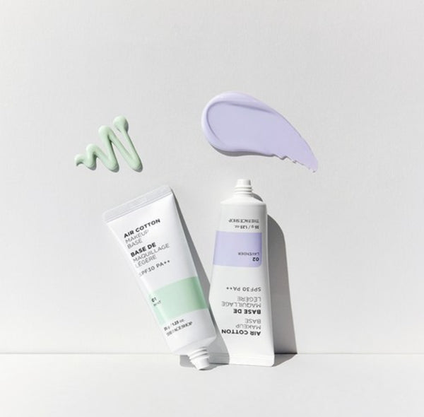 3 x THE FACE SHOP Air Cotton Makeup Base 35g SPF 30 PA++ 02 Lavender from Korea