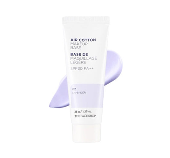 THE FACE SHOP Air Cotton Makeup Base 35g SPF 30 PA++ 02 Lavender from Korea