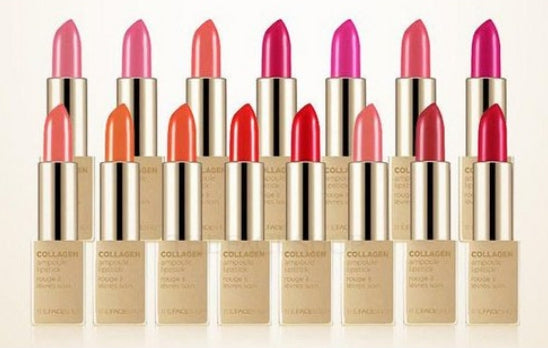 THE FACE SHOP Collagen Ampoule Lipstick 3.5g #10 Orange Blast – Moist & Full‑Coverage from Korea