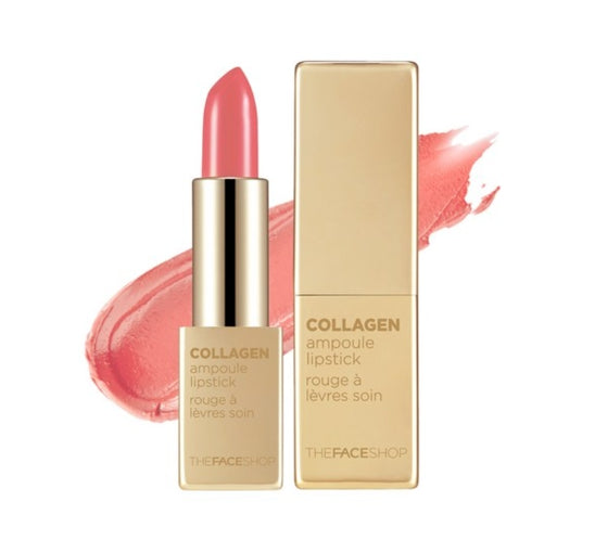 2 x THE FACE SHOP Collagen Ampoule Lipstick 3.5g #13 Killer Brown – Moist & Full‑Coverage from Korea